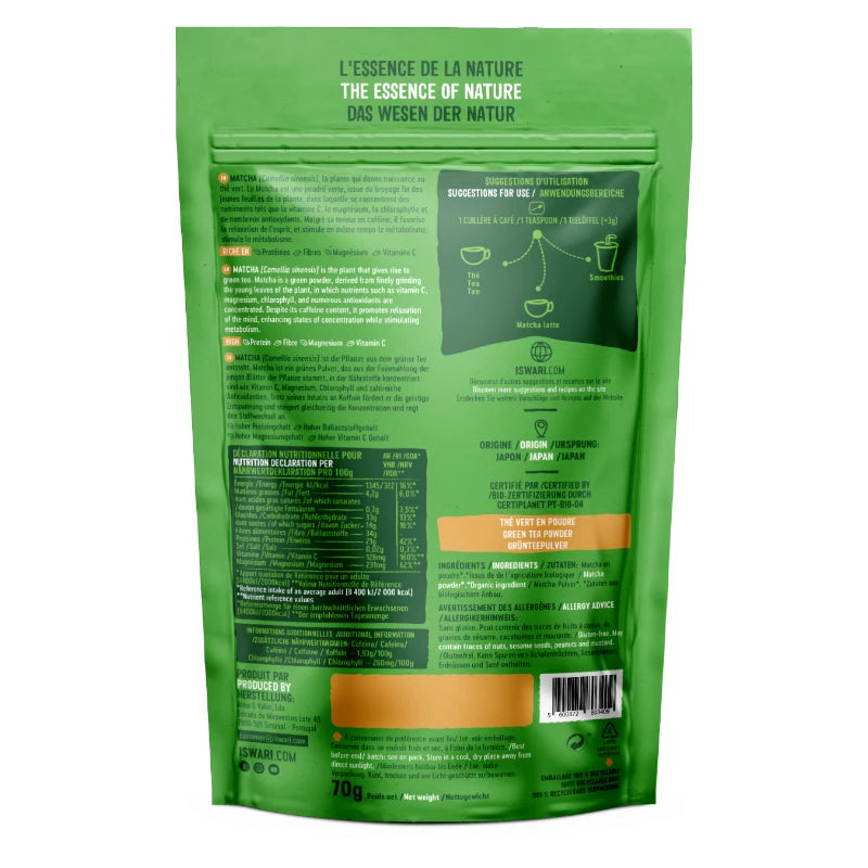 Bio-Matcha-Teepulver – 70 g – Iswari