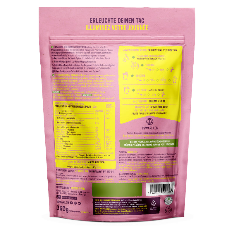 Petit déjeuner cru framboise BIO