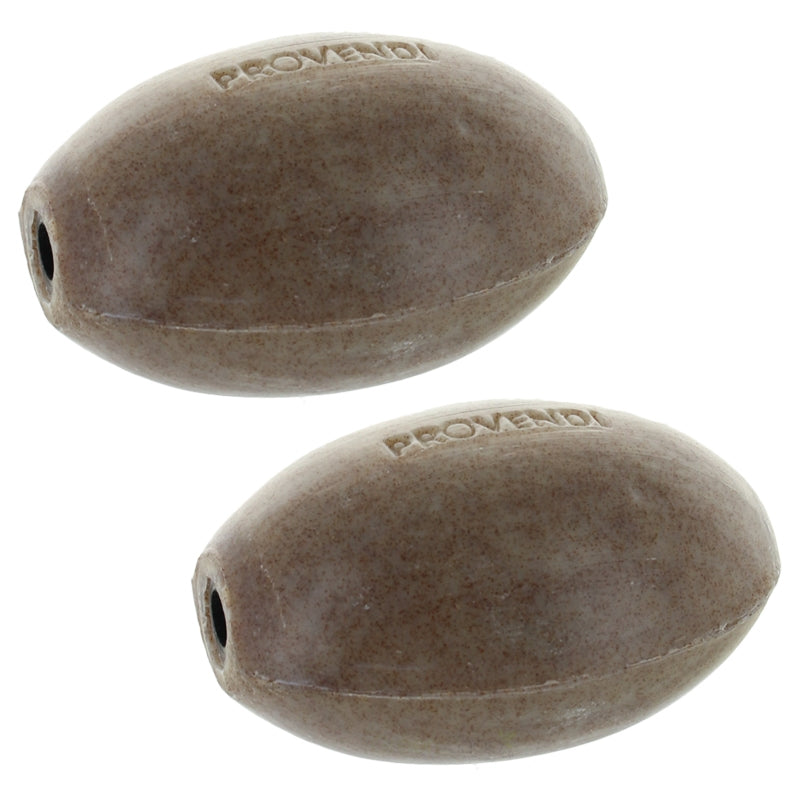 2 rotierende, natürlich mattierte, braune Zedernholz-Peelingseifen – 2 x 290 g – Provendi