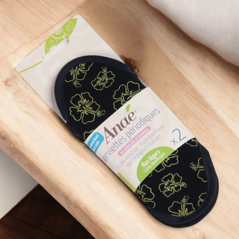 2 waschbare Bio-Damenbinden von Ibis Mini für leichte Menstruation - Anaé