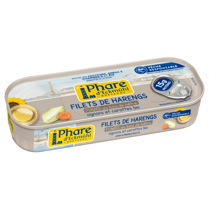 Filets de harengs fumés aux oignons et carottes BIO