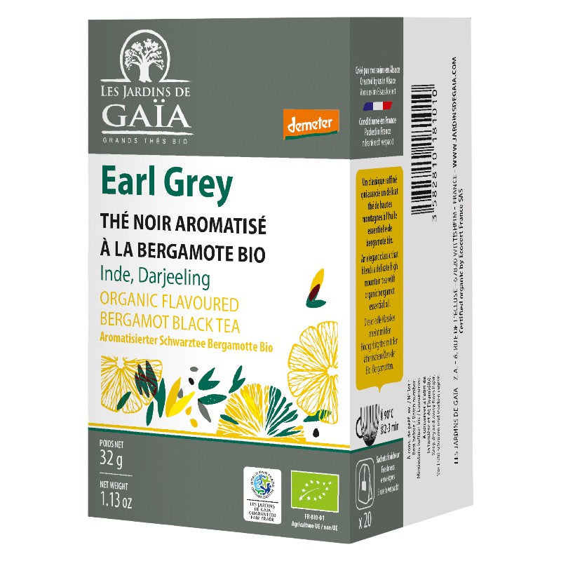 Bio-Schwarztee Earl Grey, aromatisiert mit Bergamotte von Les Jardins de Gaïa