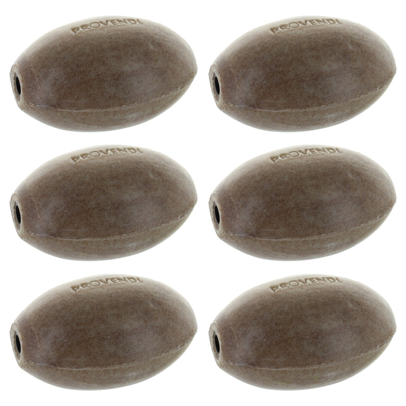 6 rotierende, natürlich mattierte, braune Zedernholz-Peelingseifen – 6 x 290 g – Provendi