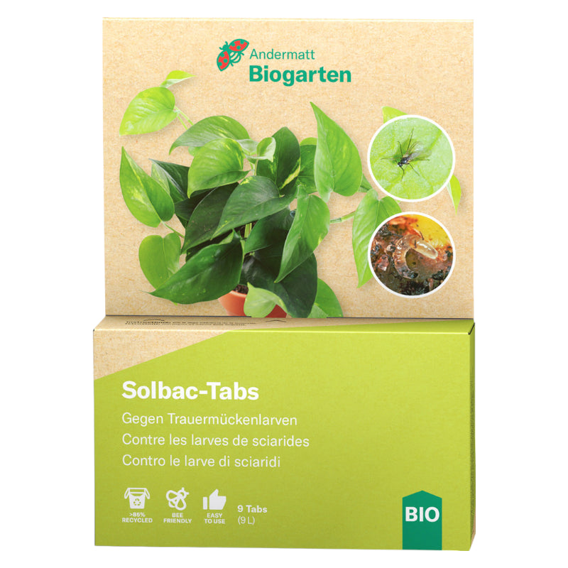 Solbac-Tabletten gegen Trauermückenlarven – 9 Stück – Andermatt Biogarten