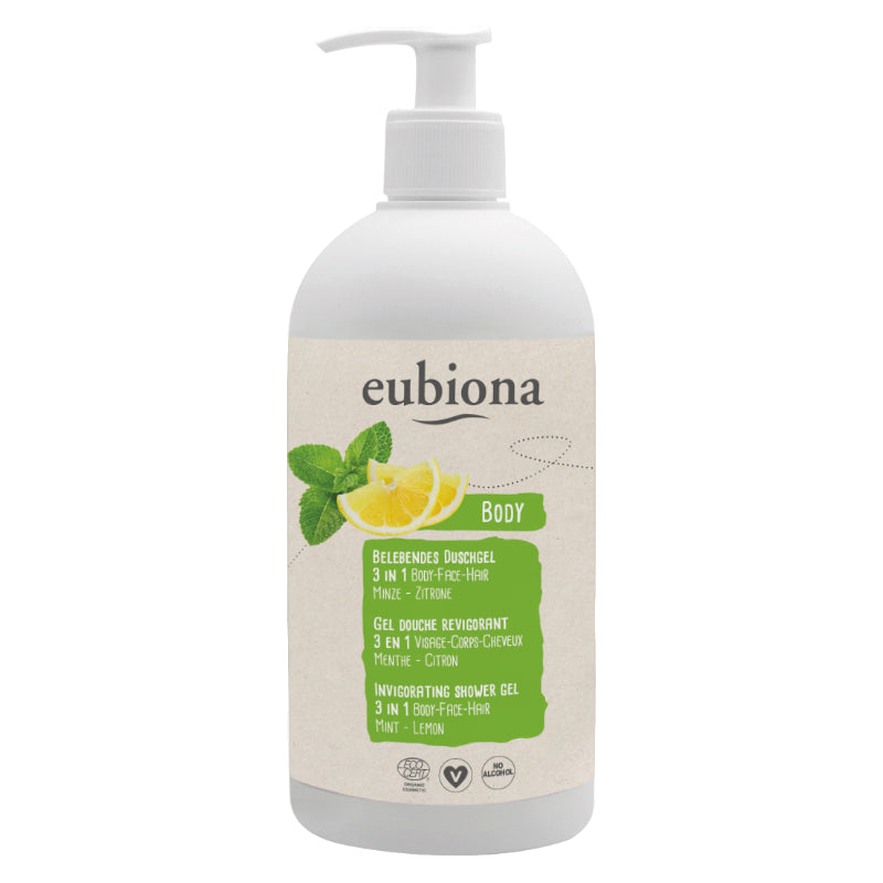 Duschgel 3-in-1 belebend Minze & Zitrone BIO