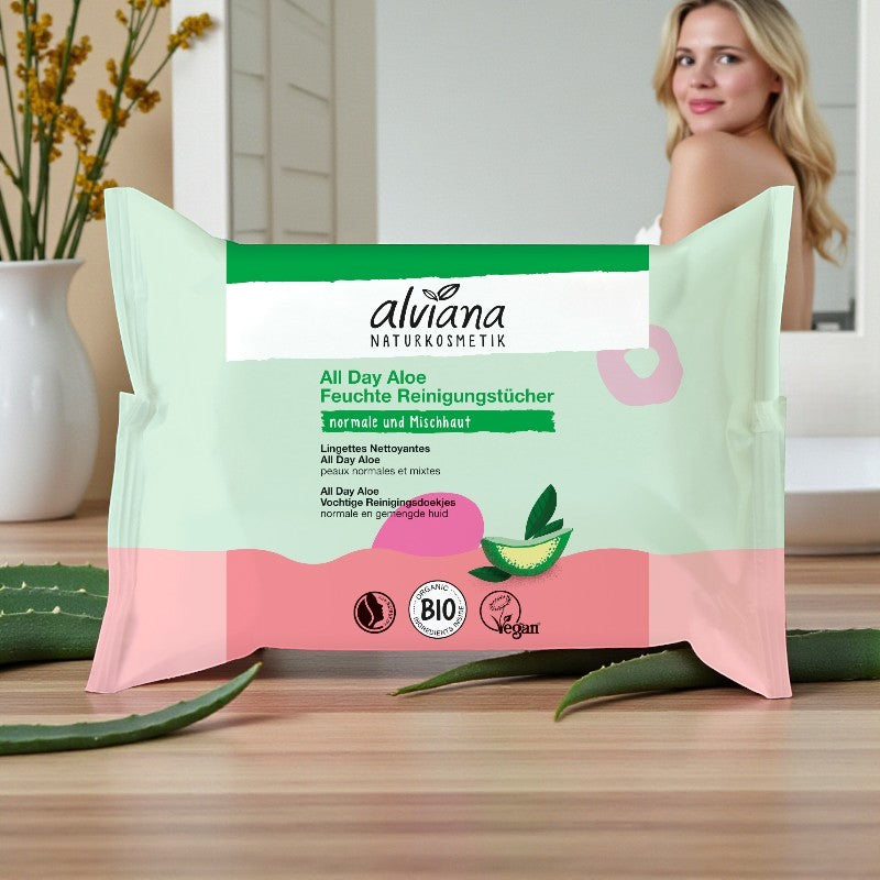 Lingettes nettoyantes all day aloe vera