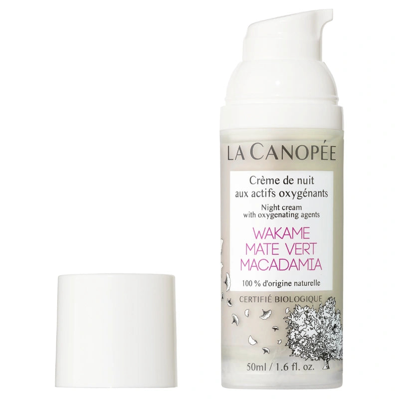 Sauerstoffspendende Nachtcreme Wakame Grüner Mate Macadamia BIO