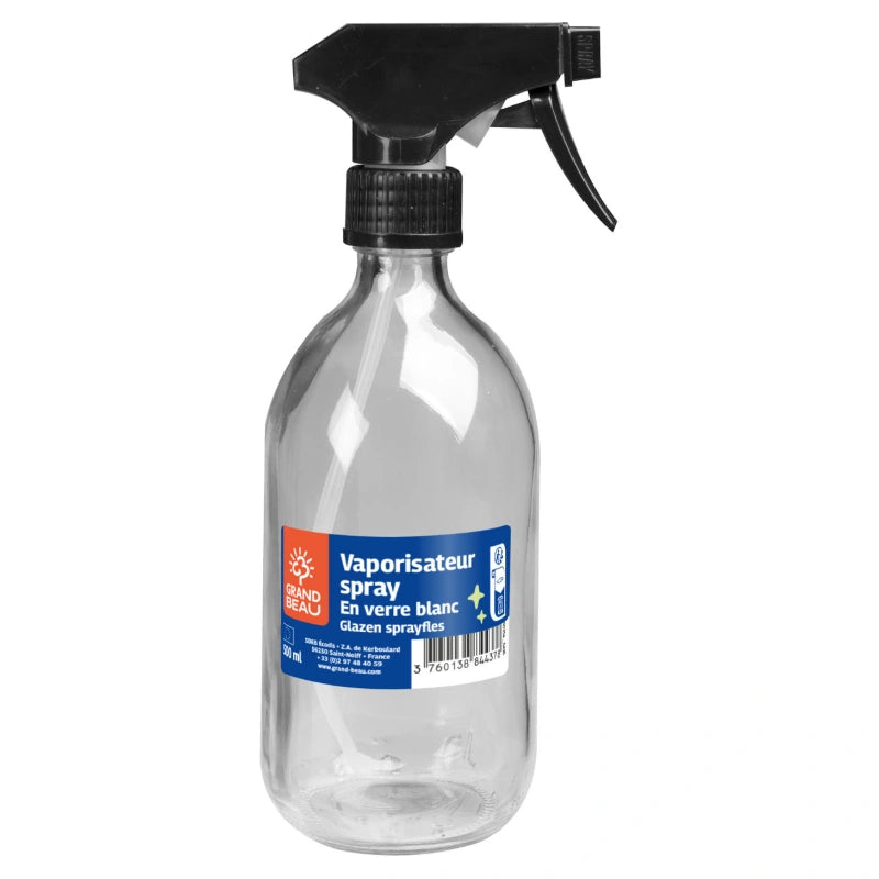 Grand Beau - Vaporisateur spray en verre transparent 500ml
