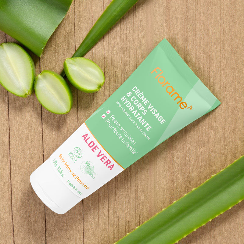 Bio-Aloe-Vera-Feuchtigkeitscreme für Gesicht und Körper – 100 ml – Florame