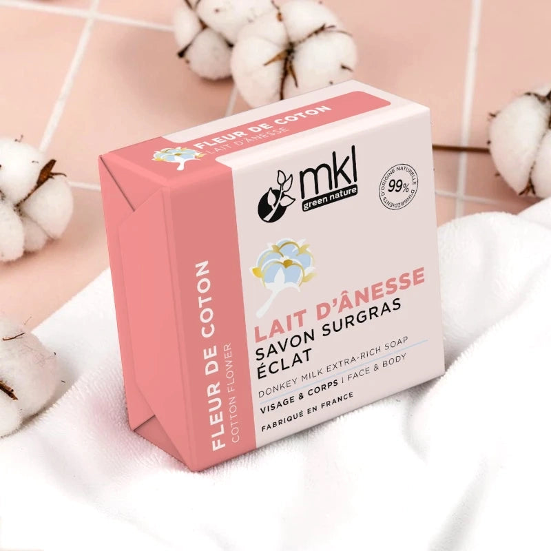 Savon surgras lait d'ânesse fleur de coton