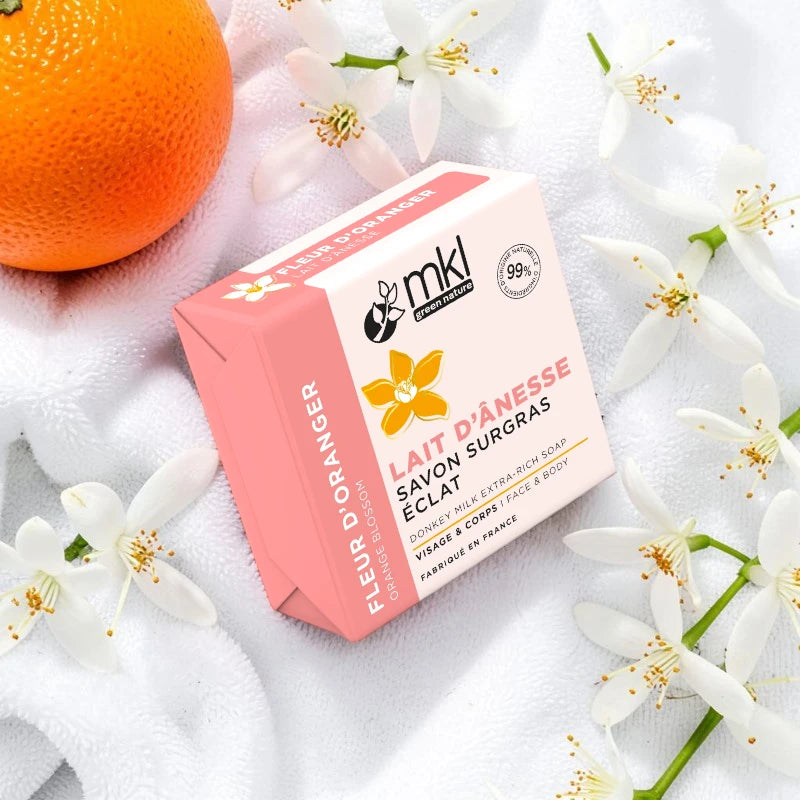 Rückfettende Eselsmilch-Seife Orangenblüte
