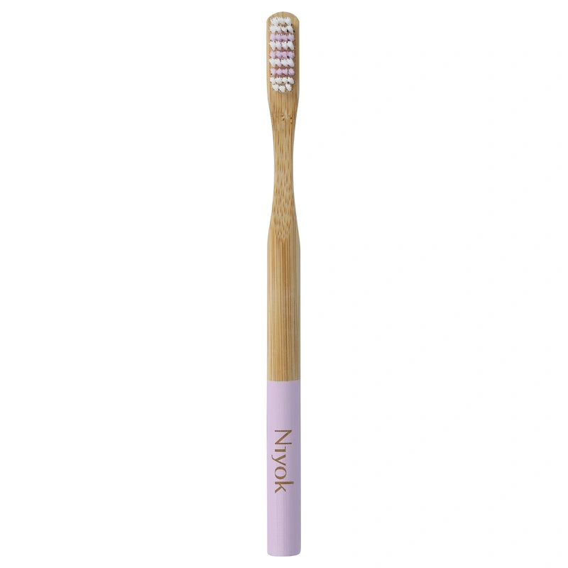 Brosse à dents en bambou lilas souple