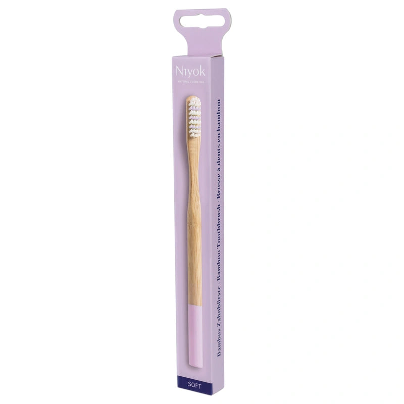 Brosse à dents en bambou lilas souple