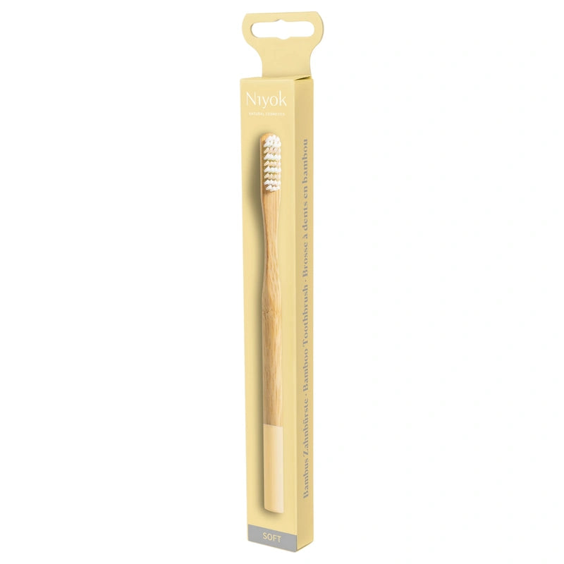 Brosse à dents en bambou jaune souple