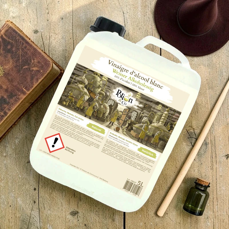 Natürlicher weißer Alkoholessig 10 % - 5 l - Potion &amp; Co