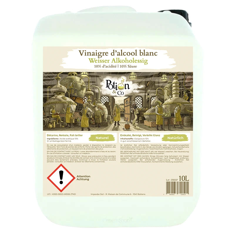 Vinaigre d'alcool blanc naturel 10% - 10l