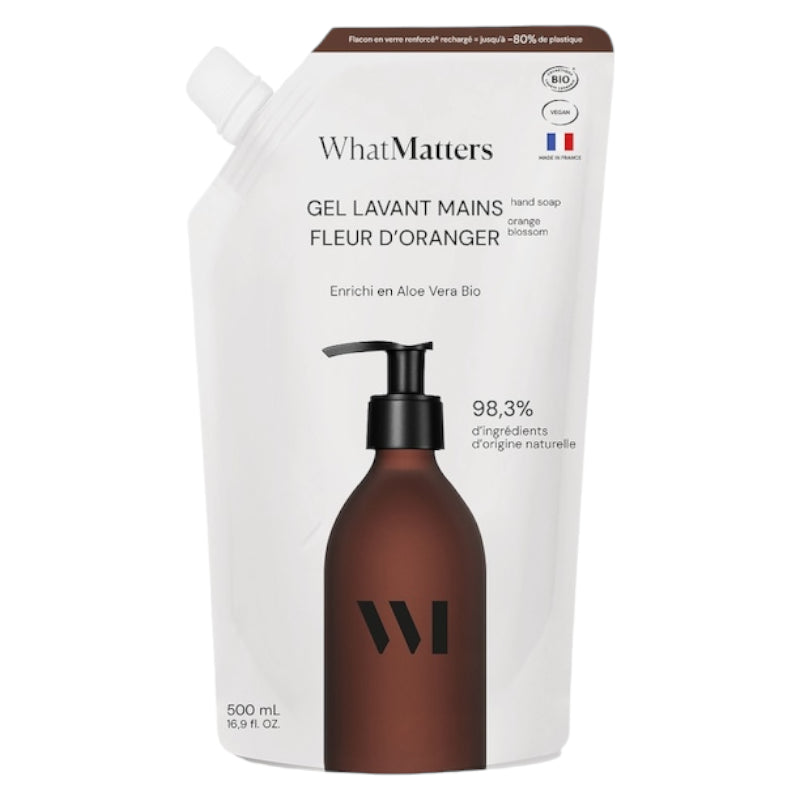 Ökologische Nachfüllpackung für Bio-Orangenblüten-Handwaschgel – 500 ml – What Matters