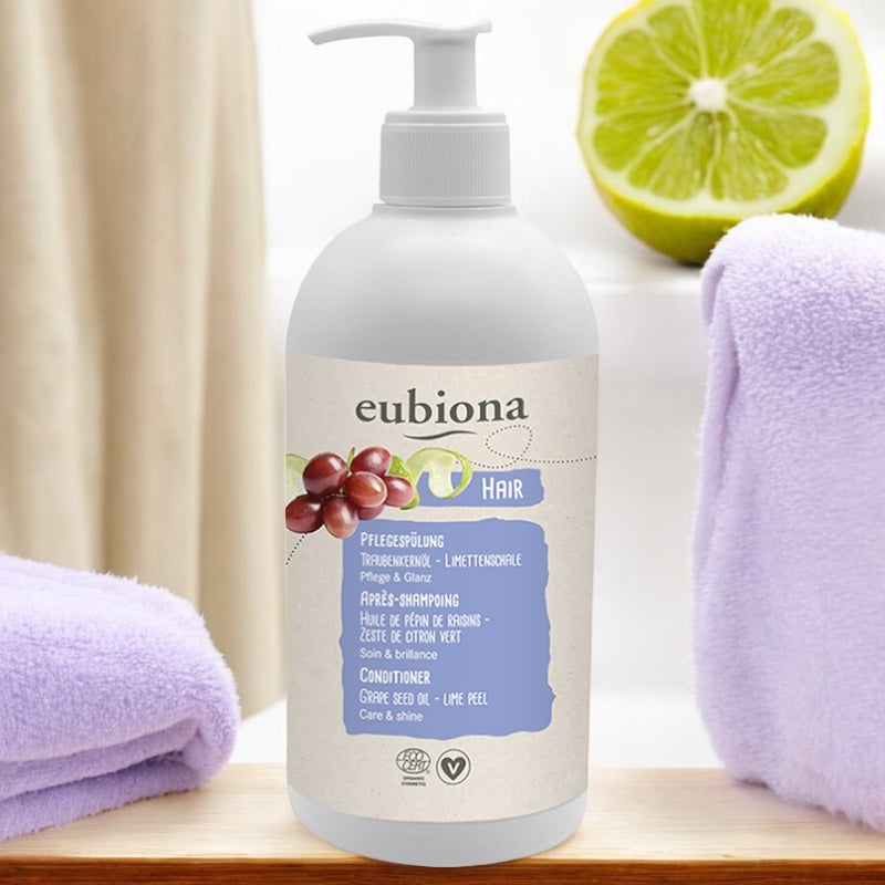 Après-shampooing BIO pépins de raisin & citron vert - 500ml - Eubiona