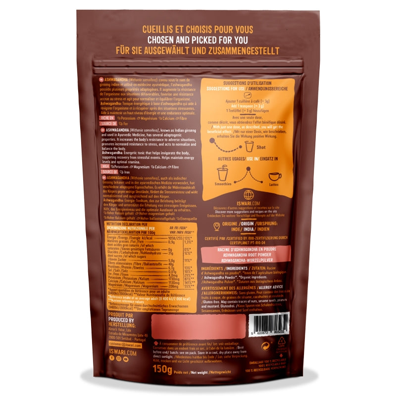 Bio-Ashwagandha-Pulver – 150 g – Iswari