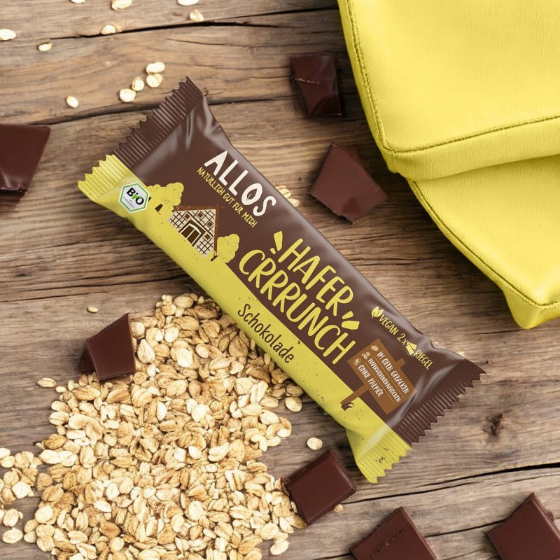 Bio-Schokoladen-Hafer-Knusperriegel – 50 g – Allos