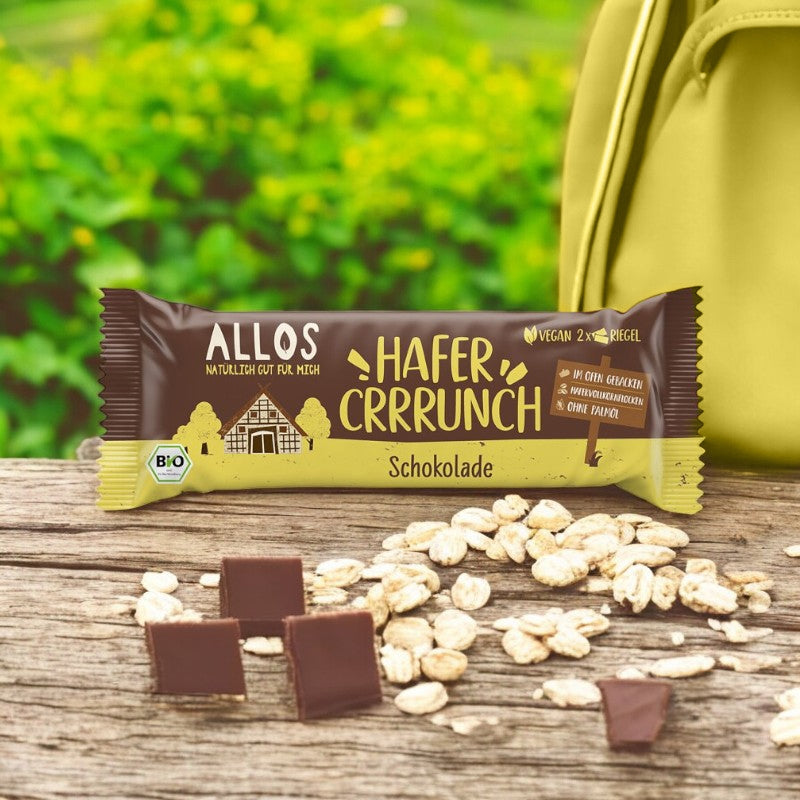 Bio-Schokoladen-Hafer-Knusperriegel – 50 g – Allos
