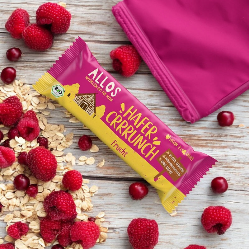 Knuspriger Bio-Frucht-Haferriegel – 50 g – Allos