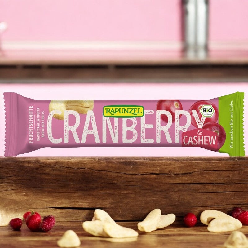 Bio-Energieriegel mit Cranberry und Cashew – 40 g – Rapunzel