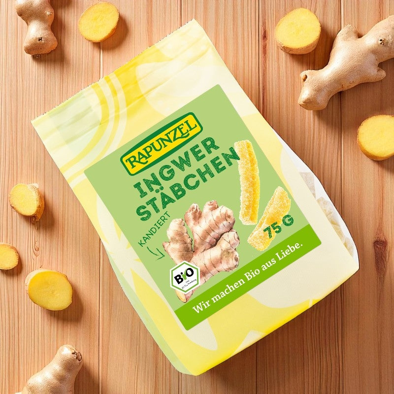 Bio-Kandierte Ingwerstangen - 75 g - Rapunzel