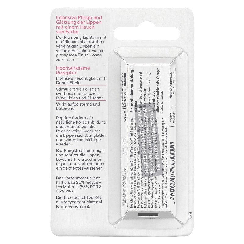 Bio-Lippenbalsam mit Pfingstrosenmotiv für vollere Lippen – 8 ml – Lavera