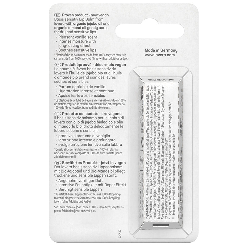 Sensitiver Bio-Lippenbalsam mit Jojoba und Mandel – 4,5 g – Lavera