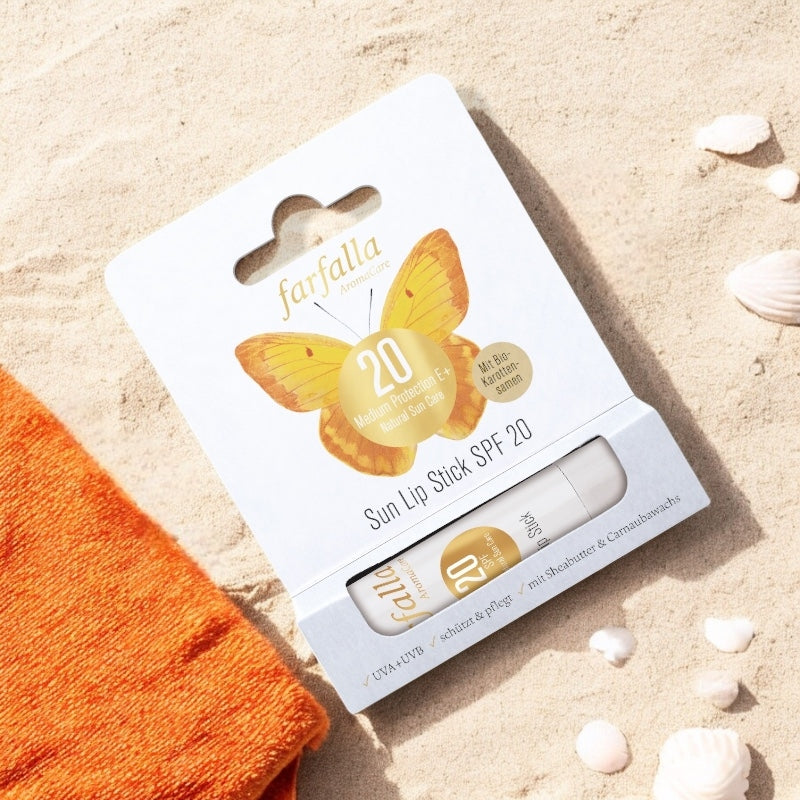 Bio-Lippenbalsam mit Sonnenschutz LSF 20 – 4,6 g – Farfalla