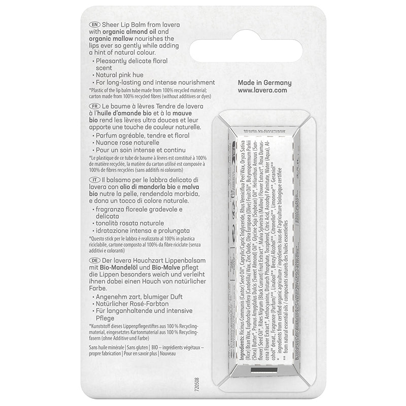 Zarter Bio-Lippenbalsam mit Mandel und Malve – 4,5 g – Lavera