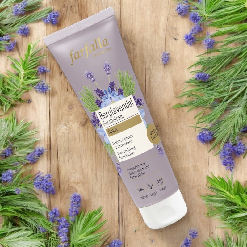 Pflegender Fußbalsam mit Bio-Berglavendel – 75 ml – Farfalla