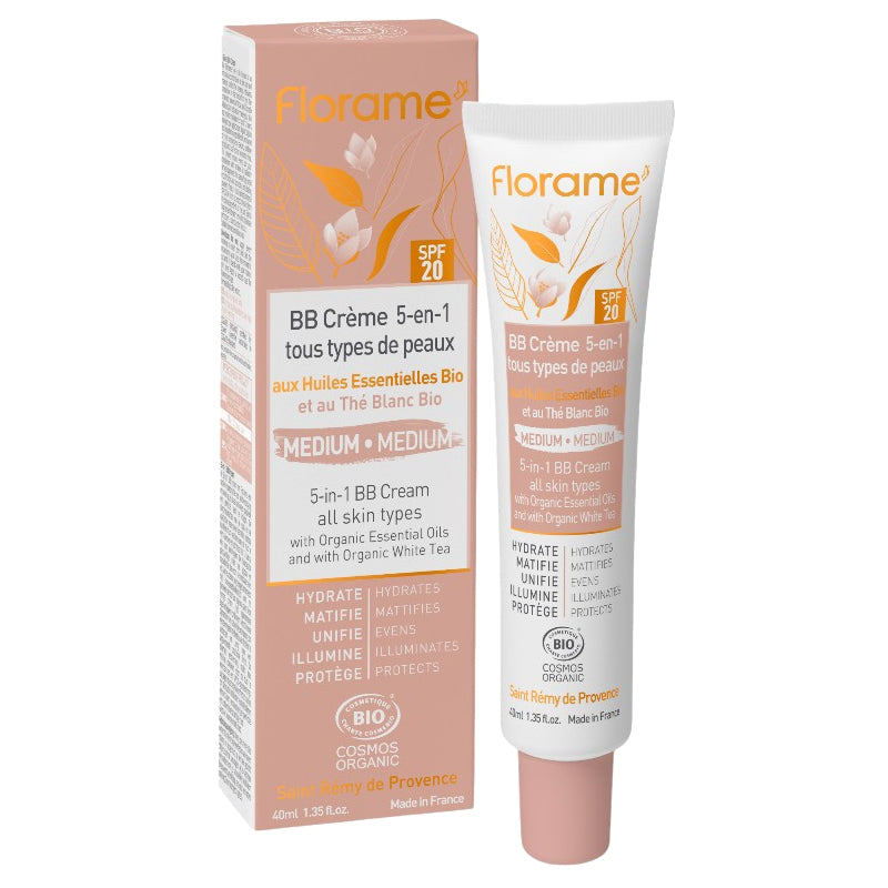 BB Crème 5-en-1 teinte medium BIO IP 20 thé blanc - 40ml - Florame