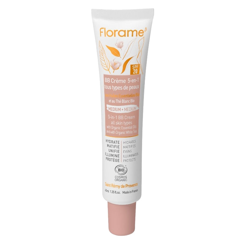 Bb creme 5 en 1 teinte medium bio ip 20 the blanc 40 ml florame 4