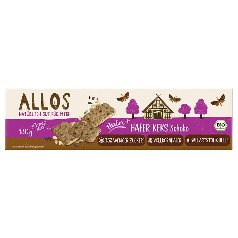 Bio-Hafer-Schokoladenkekse – 130 g – Allos
