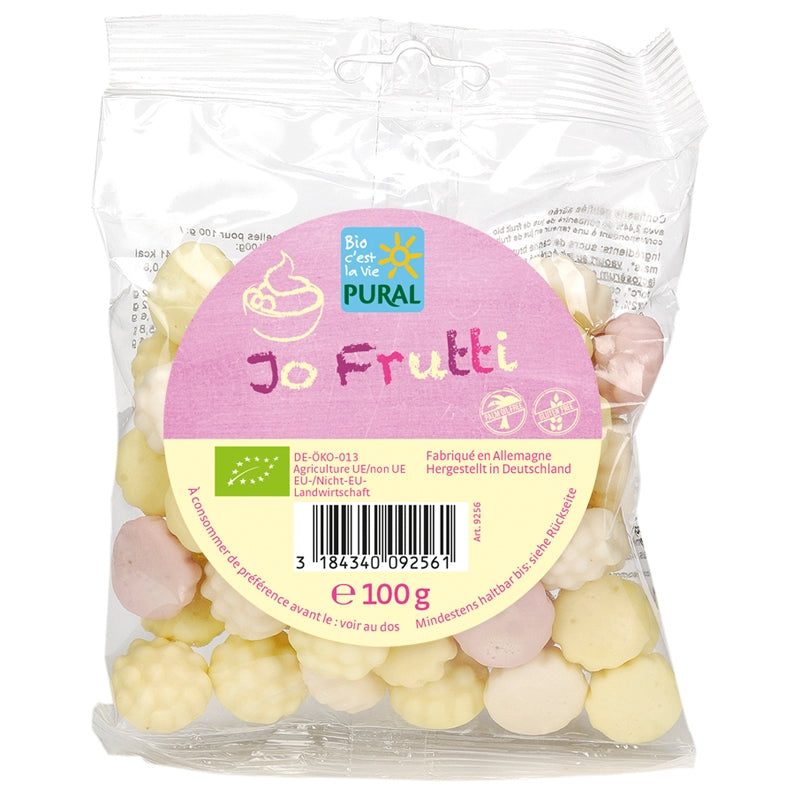 Bio-Fruchtbonbons &amp; Joghurts mit Gelatine – Jo Frutti – 100 g – Pural