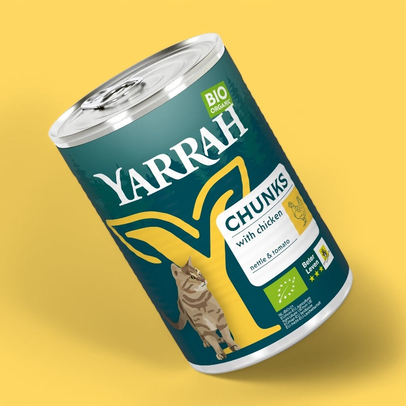Bio-Hühnchenhappen in Soße für Katzen - 405 g - Yarrah