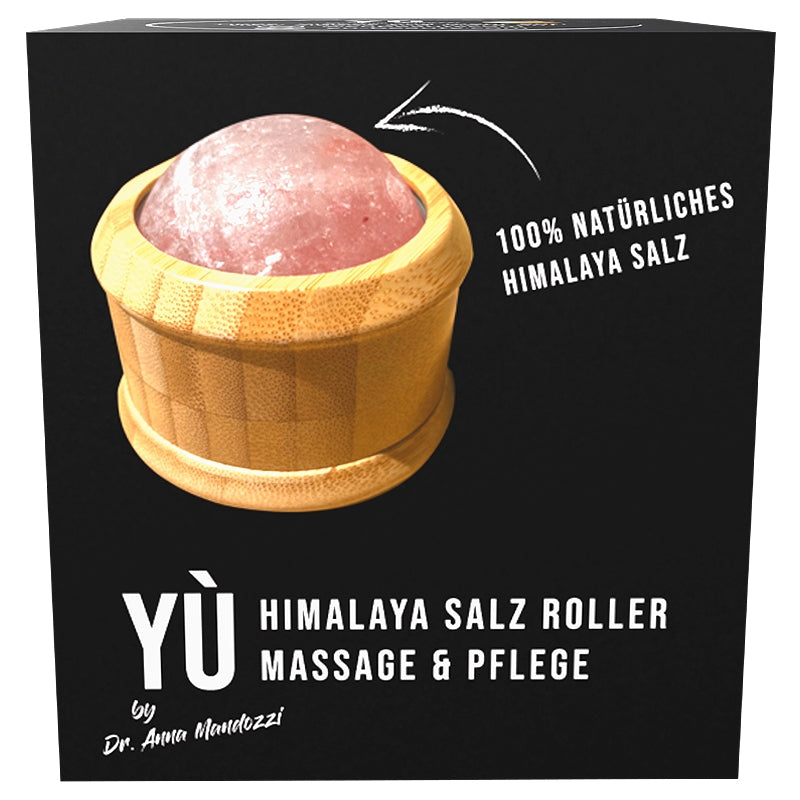 Boule de massage sel de l himalaya avec support en bambou yu beauty 3