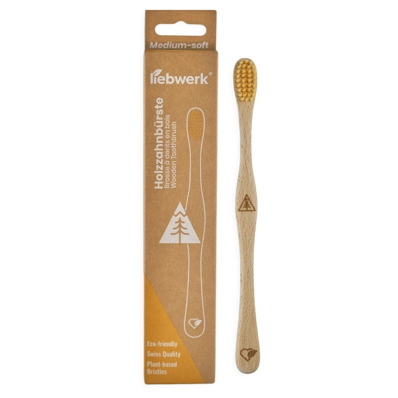 Brosse à dents en bois "conifère" Medium-Soft Ricine - Liebwerk