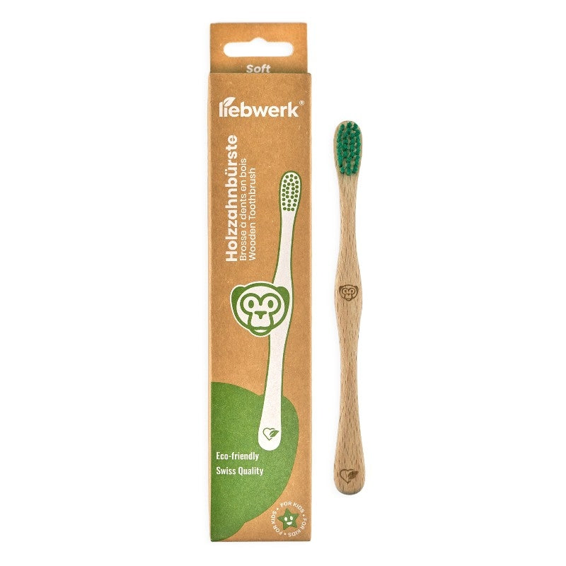 Brosse à dents en bois enfant "singe" Soft - Liebwerk