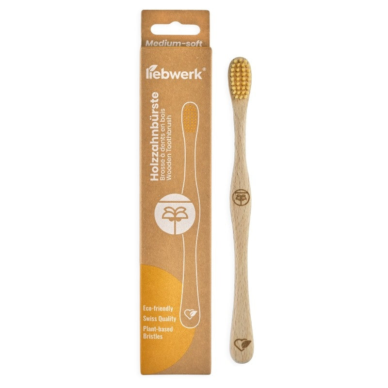 Brosse à dents en bois "palmier" Medium-Soft Ricine - Liebwerk