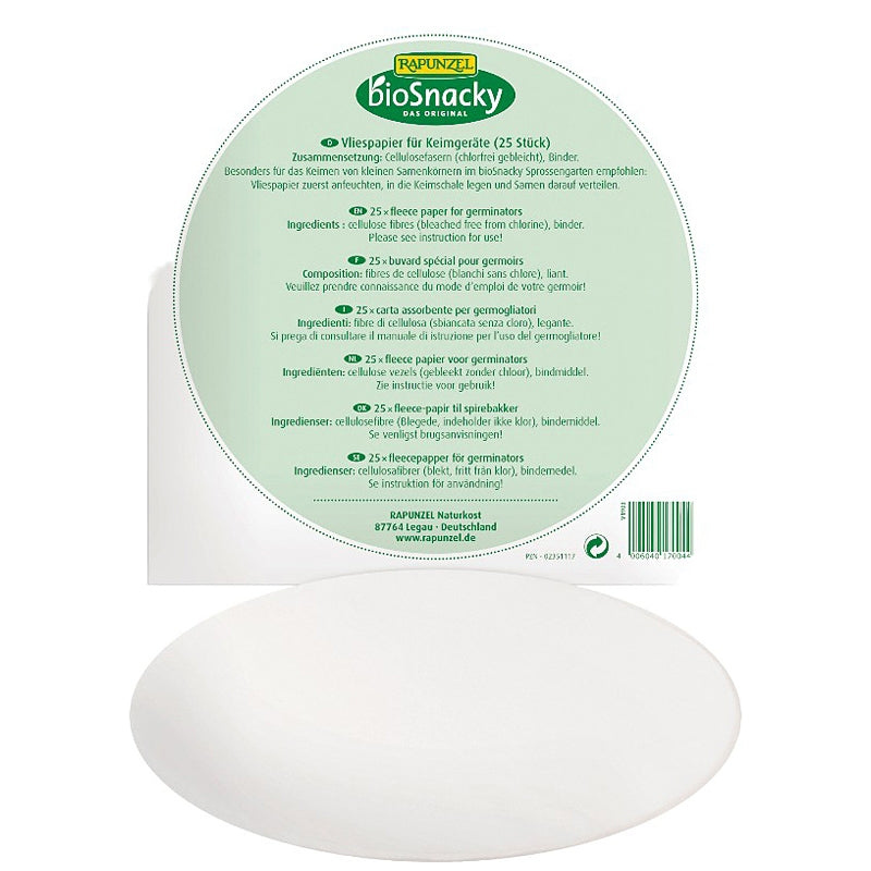 Buvard spécial pour germoirs - 25 pièces - Rapunzel bioSnacky