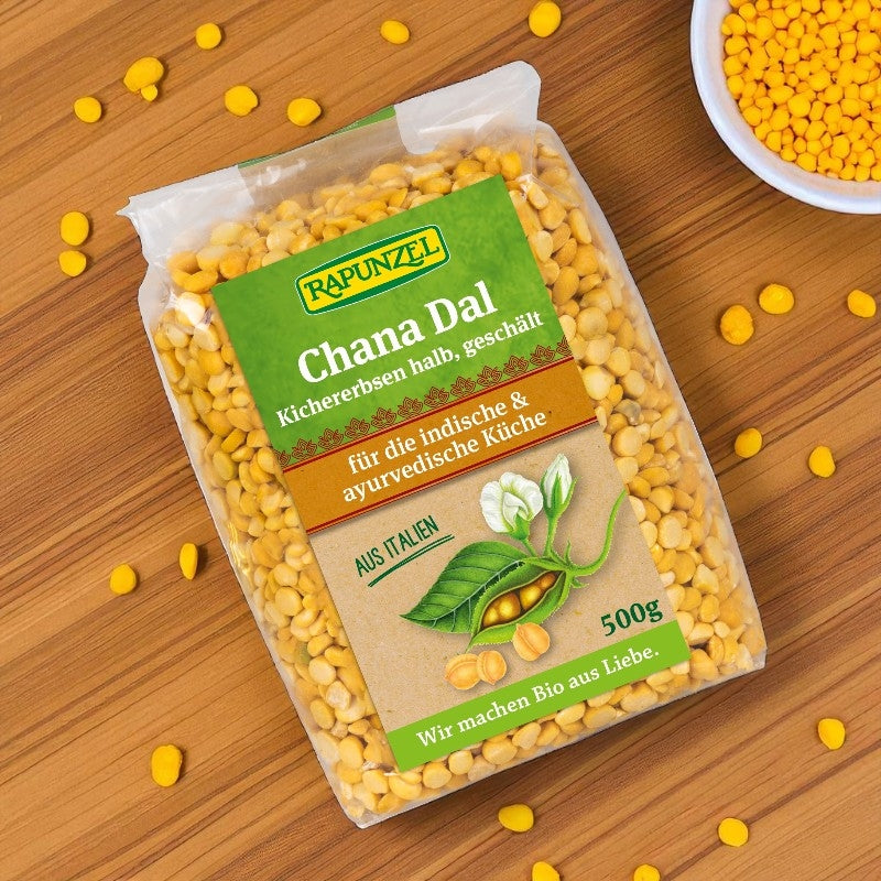 Chana Dal demi-pois chiches pelés BIO - 500g - Rapunzel