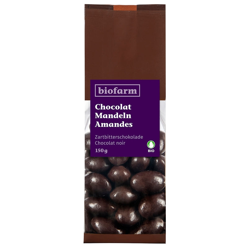 Bio-Zartbitterschokolade mit Mandeln – 150 g – Biofarm