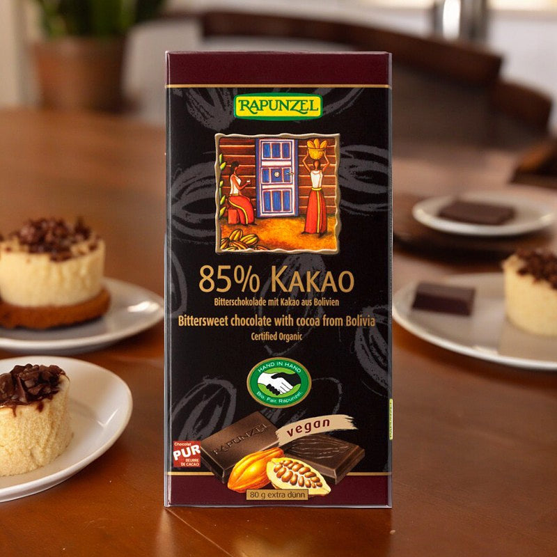 Rapunzel Bio-Zartbitterschokolade, 85 % Kakao, 80 g