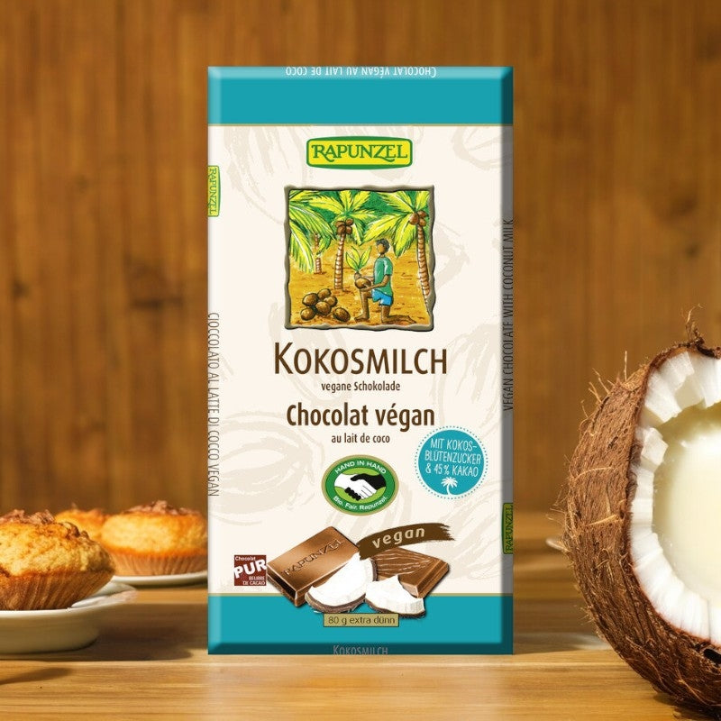 Chocolat végan au lait de coco BIO - 80g - Rapunzel
