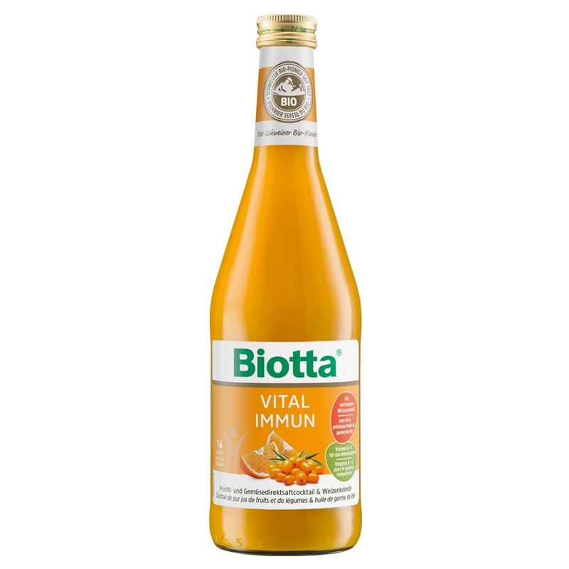 Bio-Frucht-, Gemüse- und Weizenkeimöl-Saftcocktail – 500 ml – Biotta