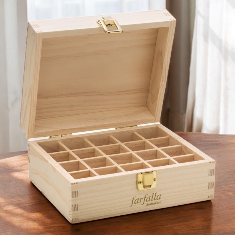 Holzbox für 20 ätherische Öle - Farfalla