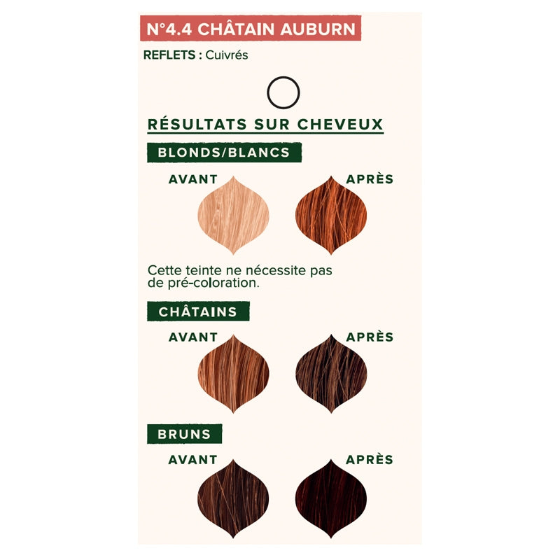 Coloration végétale BIO N°4.4 châtain auburn - 100g - Emblica